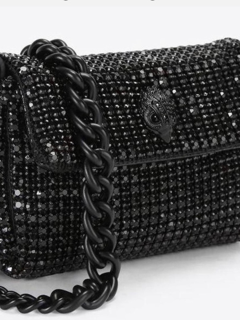 Kurt Geiger Black Crystal Chain Crossbody Purse